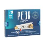 PEER Next Activated Charcoal Smoking Filter Tips | Pack of 56 | 6mm | Premium active carbon filters made with eco-friendly Coconut charcoal | Smoother drags than roaches | Export-quality