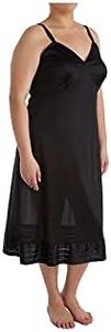 Shadowline Women's Plus Size Adjustable Length Full Slip 6319 40 Black