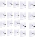 20 PCS Adhesive Wall Mount Screw Hooks Non-Trace No Drilling Stickers Screw Hanging Nails for Bathroom Kitchen Shower Room (Nail Size 8mm)