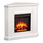 FLAMME Howick Corner Fireplace with 38'' surround with 2kW Fireplace Heater White Multiple Colours Available