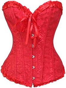 Bslingerie Women's Lingerie Waist Cincher Overbust Corset Top Large Red