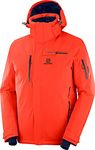 Salomon Men's Ski Jacket with Hood, BRILLIANT JKT M, Material: Mixture of Synthetics, Red (Cherry Tomato), Size L, LC1192400