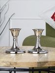 Heyearth Silver Metal Candle Holders Set of 2,Candlestick Holder for Taper Candles.Decorative Candlestick Holder for Home Décor.Taper Candle Holder - 3.5 Inches