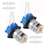 2Pcs DC 12V Peristaltic Pump DIY Small Liquid Dosing Pump for Aquarium Lab Analytical - Blue