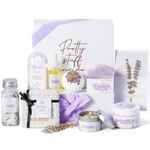 Peacoeye Gifts for Women Spa Lavender Bath Gift Baskets Thanksgiving Gifts Christmas Gifts Relaxing Self Care Gift for Mom Her Sister Wife Auntie Home Bath Kit Care Package Birthday Friendship Gift