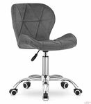 Amazon Brand - Umi Height-Adjustable Velvet Office Study Desk Chair for Salon, Spa, Bar in Dark Grey Color