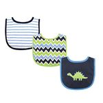 Luvable Friends Unisex Baby Cotton Drooler Bibs with Fiber Filling, Dinosaur, One Size