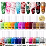 BORN PRETTY 15ml Nail Art Stamping Polish Colorful Sweet Candy Style Image Template Printing Varnish 15 Colors Set