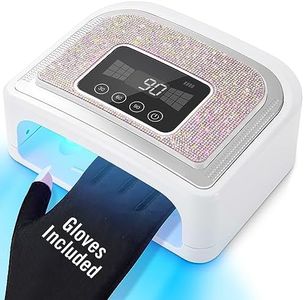 Aedavey Cordless UV Nail Lamp, Rechargeable UV Light for Nails, Nail Dryer With 4 Timer Modes, LED Nail Lamp Decorate with Sparkling Colorful Nail Rhinestones