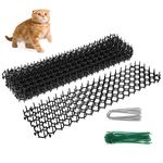 10Pcs Prickle Strip Dig Stopper, Cat Scat Mat with Spikes 4.9m Cat Repellent Deterrent Mat Anti Cat Mat for Cat Dog Animal Indoor Outdoor Garden Fence (10Pcs)