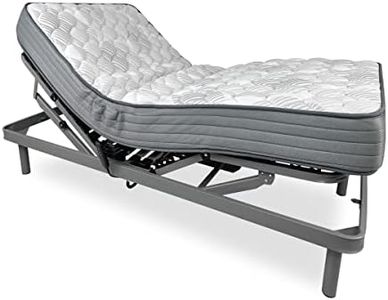 DUÉRMETE ONLINE Pack lit électrique articulé renforcé Ergomedic Pro avec Matelas à mémoire de Forme Dorsaltec, Gris Anthracite, 90 x 190 cm