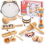 OATHX Kids Musical Instruments, Wooden Sensory Musical Toys for Toddlers Percussion Instruments Montessori Toys Baby Preschool Learning Music Toys Birthday Gifts for Boys Girls