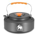 BISONBERG 0.8L Portable Water Kettle Water Pot | Teapot Coffee | Tea Kettle Outdoor Camping Hiking Picnic Pot - Aluminum Alloy (Orange)
