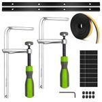 Track Saw Guide Rail Accessory Kit for Festool, Makita and DeWalt, Track Saw Kit-Track Saw Clamps, Guide Rail Connectors with Screw, Allen Wrench, and 196" Splinter Guard Strip, 80 Rubber Patches