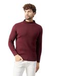 Kvetoo Men High Neck Full Sleeve Winter Woolen Sweater (Winee L)