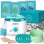 Waxing Kits Professional Full kit, Wax Kit for Women with Aloe Silicone Bowl, Wax Pot with 400g Hard Wax Beads for Face, Arms, Legs, Bikini and Full Body Hair Removal