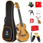 Vangoa Concert Ukulele 23 Inches Walnut Wood Hawaii Acoustic Ukuleles Beginner Set for Adult Teen Students with Gig Bag