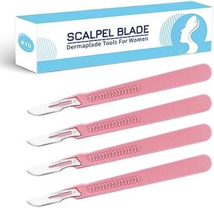 Surgical Scalpel Dermaplaning Tools #10 Dermaplane Blades with Handle, Dermablade for Women Podiatry Face Crafts Individually Sterilized Wrapped with Protect Tip Cover, No Need Install