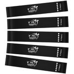 Fit Simplify Resistance Loop Exercise Fitness Bands with Instruction Guide and Carry Bag, Set of 5