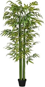 HOMCOM Árbol de Bambú Artificial en Maceta 180 cm Planta Falsa para Interiores para Decoración de Salón Oficina Hogar Ø17x180 cm Verde