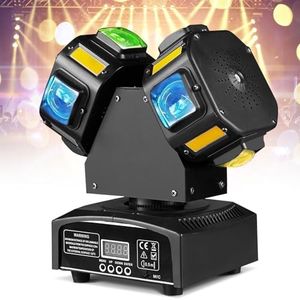 2 Head Moving Head Lights, 18 LED Stage DJ Lighting, DMX/Remote Control Sound Activated for Stage, Party, Live, DJ, Bar, Disco Lighting