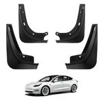 BASENOR 2016-2023 Tesla Model 3 Mud Flaps Splash Guards Fenders No Drilling No Tape Mudflaps All Weather Protector Mudguards for Model 3 Exterior Accessories (Set of 4)