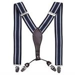 Trimming Shop Men's Suspender Braces - Heavy Duty Clip on Suspenders - Fully Adjustable and Elasticated - Fashion Accessory for Parties, Weddings, Casual, Formal Events