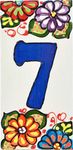House numbers 6 inch. Handpainted house number tiles for signs, addresses and names. Address numbers for houses. House address numbers and letters. Design GARDEN 5,71" x 2,76" (NUMBER 7)