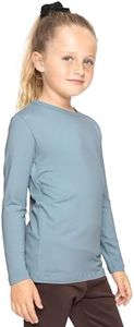 Girl's Long Sleeve Crew Neck Top Slate Blue Small