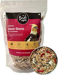 The Birds Company Premium Seed Blend of 9 Grains & Nuts, Fortified with Spirulina, Bird Food for Cockatiels, 450 g