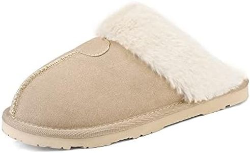 DREAM PAIRS Women's House Slippers Indoor Fuzzy Fluffy Furry Cozy Home Bedroom Comfy Winter Cute Warm Outdoor Shoes FuzzyEasy,Size 10,Sand,SOFIE-05