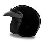 Daytona Basic/Custom D.O.T. Approved 3/4 Shell Cruiser Motorcycle Helmet - Hi-Gloss Black / Large by Daytona Helmets