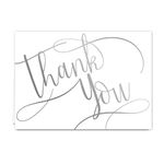 Canopy Street Silver Foil Thank You Note Card Pack - Set of 50 Cards, Blank Inside with envelopes