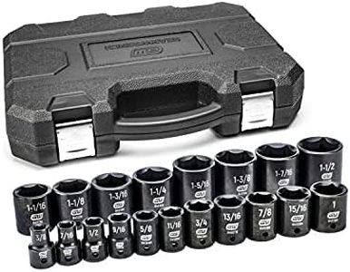 GEARWRENCH 19 Pc. 1/2" Drive 6 Pt. Standard Impact Socket Set, SAE - 84932N