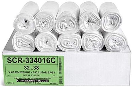 Aluf Plastics Trash Bags - (Commercial 250 Pack) - Source Reduction Series Value High Density 16 Micron Gauge (equiv) - Intended for Home, Office, Bathroom, Paper, Styrofoam