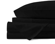 Charlotte Home Collection 4 Piece Sheet Set,Premium 1000 Thread Count 100% Egyptian Cotton,Fits Mattress Upto 18" Deep Pocket,Solid Luxurious Hotel Class Bedding Super Soft (King,Black)