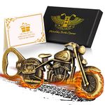 LKKCHER Motorbike Bottle Openers, Bronze Motorcycle Gifts for Men, Christmas Birthday Gifts Fathers Gifts for Men Him Dad Husband Boyfriend, Present for Biker Beer Gifts for Men Dad Women