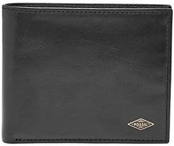 Fossil Men's Ryan Leather RFID-Blocking Bifold with Coin Pocket Wallet, Black