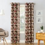 No. 918 Celestial Geometric Print Grommet Curtain Panel, 48" x 84", Paprika Red