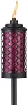 TIKI Convertible 65" Honeycomb Glass Torch – Burgundy Outdoor Decorative Lighting for Patio, Lawn & Backyard Décor | Weather-Resistant | Includes Long-Lasting Wick & Snuffer