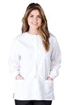 Natural Uniforms Warm Up Scrub Jacket-White-X-Small