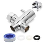 3-Way Shower Diverter Valve Female Water Inlet (G1/2”) and (G1/2”&G1/2”) outlets Bathtub & Shower Diverter Valves for Handheld Shower Head and Fixed Spray Head, Chrome Brass