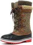 DREAM PAIRS Women's Monte_02 Brown Mid Calf WaterProof Winter Snow Boots Size 12 M US