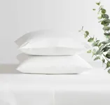 EUCALYPSO Premium 100% Tencel Cooling Pillowcase Set of 2 | Soft, Skin Pampering, Temperature Regulating, Eucalyptus Derived, Moisture Wicking, Gentle on Skin and Hair| Classic White (King)