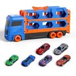 Toddler Toys for 3 4 5 6 Years Old Boys, Die-Cast Transport Truck Car Toys 61-Inch Race Track for Boys Kids, Toddler Car Toys Set for Kids Boys Girls