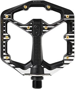 Crankbrothers Stamp 7 Small Mountain Bike Pedals Fabio Wibmer Signature Edition - Black & White - MTB Enduro Trail BMX Optimized Platform - Flat Pair of Bike Pedals (Adjustable pins Included)