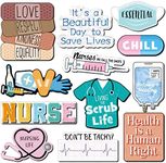 Nezyo 12 Pcs Nurse Refrigerator Magnets Nursing Magnetic Stickers Nursing Stickers Funny Nursing School Essentials Medical Nursing Student Stickers Magnetic Nurse Decal for Refrigerator Laptops