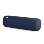 basaho Yoga Bolster | Organic Cotton | Buckwheat Hulls | Removable Washable Cover (Midnight Blue)