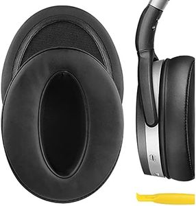 Geekria QuickFit Replacement Ear Pads for Sennheiser HD4.50BT, HD4.50BTNC, HD4.40BT, HD4.30G, HD4.20S, HD458BT, HD450, HD450BT, HD400S, HD350BT Headphones Ear Cushions, Headset Earpads (Black)