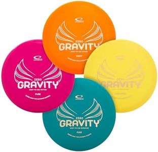 Latitude 64 Gravity Beginner Disc Golf Set | 4 Piece Disc Golf Discs Set | Pure, Fuse, Explorer, Saint | Lightweight, Floating Plastic for Longer Flights | 120-130g (Colors May Vary)